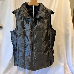 Lands’ End Gray Down Puffer Vest Size M 10-12 Warm Quilted Zip Jacket